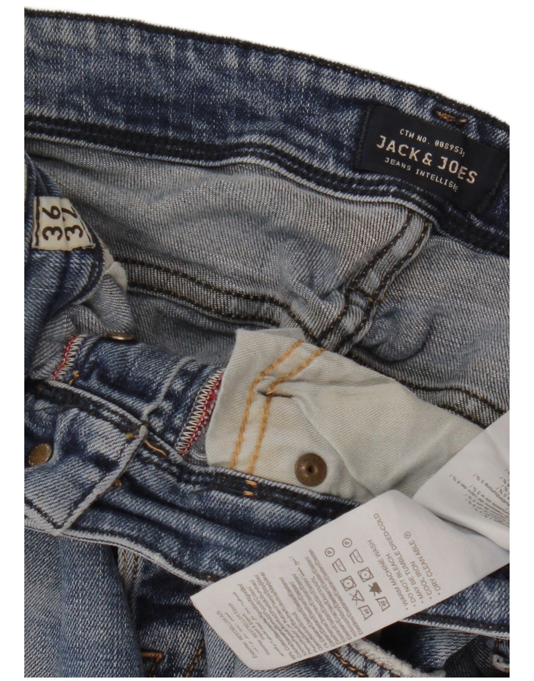 JACK & JONES Mens Distressed Denim Shorts W36 Large  Blue Cotton