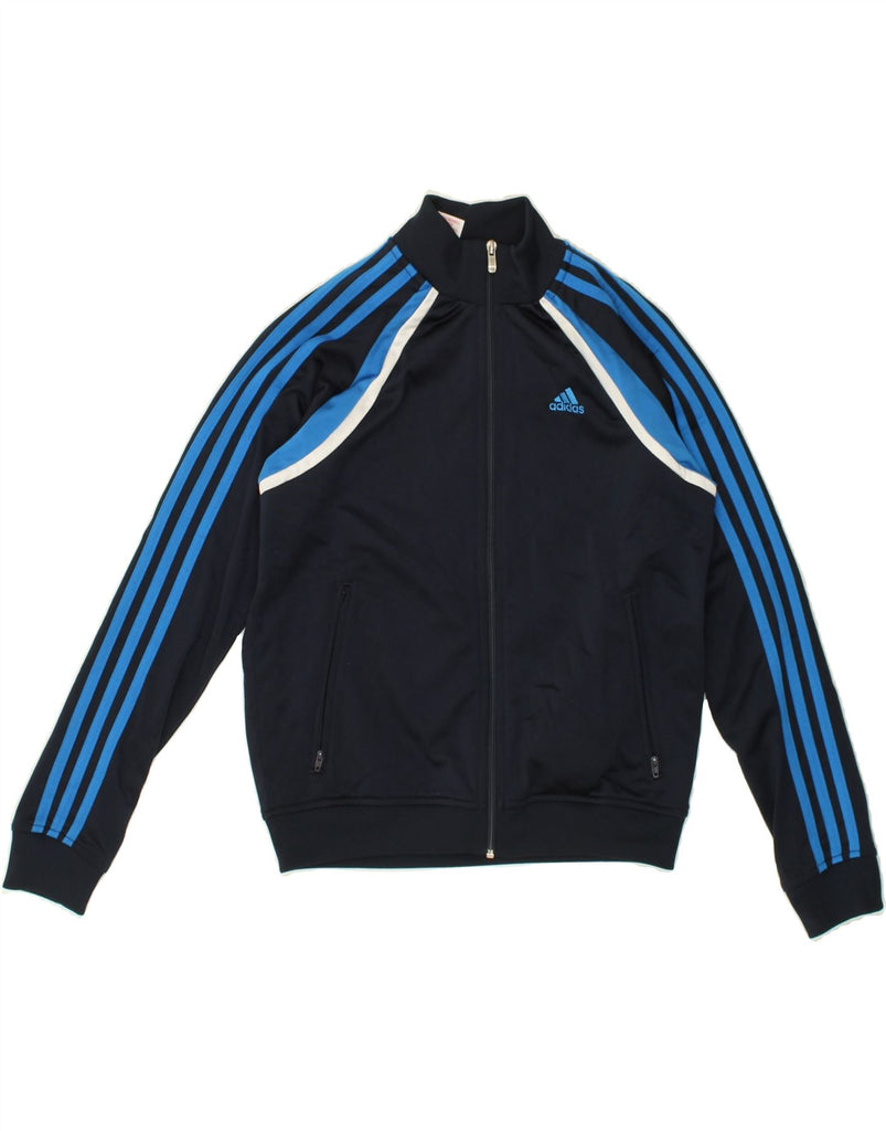 ADIDAS Boys Tracksuit Top Jacket 11-12 Years Navy Blue Colourblock | Vintage Adidas | Thrift | Second-Hand Adidas | Used Clothing | Messina Hembry 