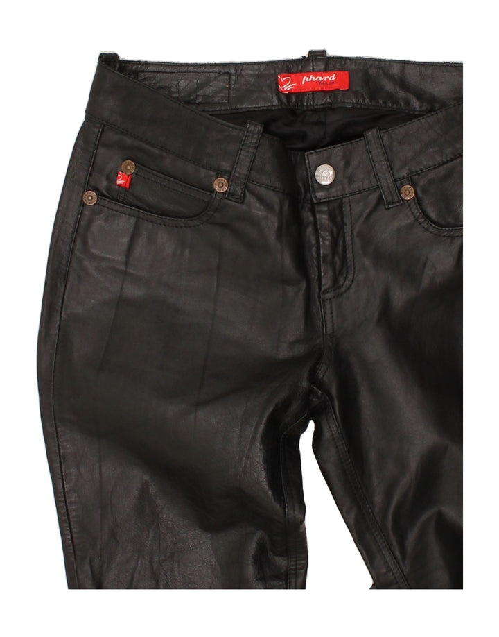 PHARD Womens Leather Slim Trousers W27 L32 Black Leather Vintage Phard and Second-Hand Phard from Messina Hembry 