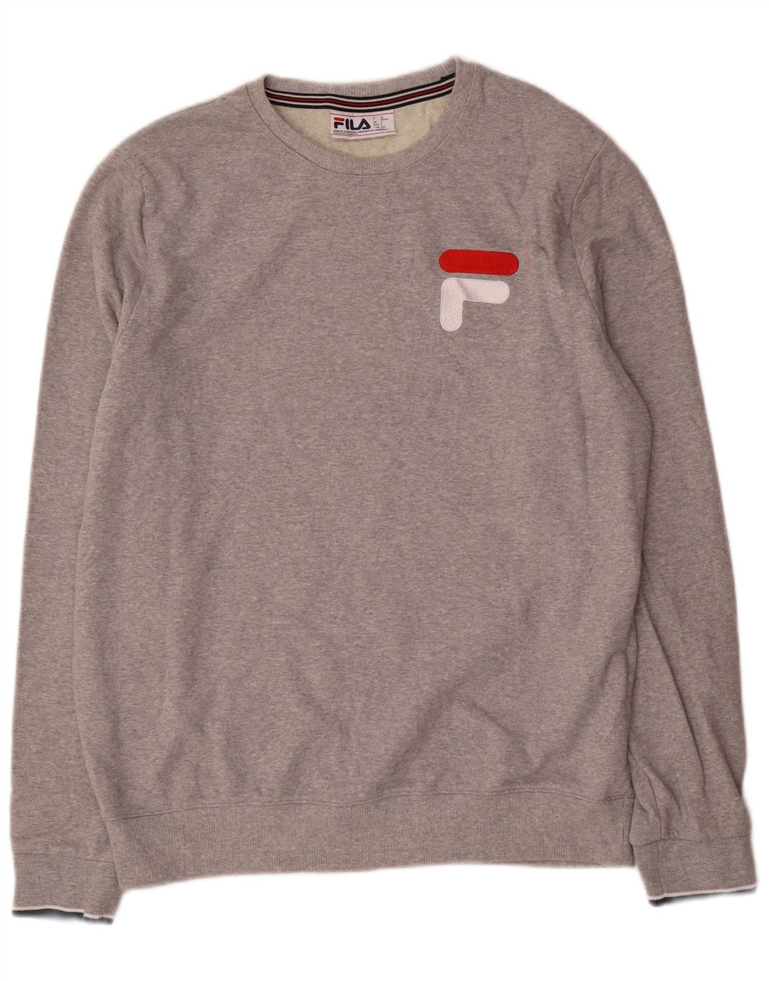 Fila Mens Graphic Sweatshirt Jumper Large Grey Polyester