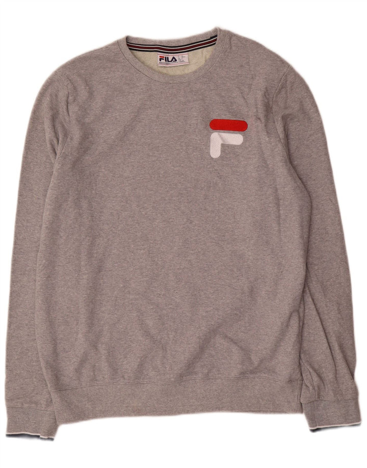 Fila Mens Graphic Sweatshirt Jumper Large Grey Polyester