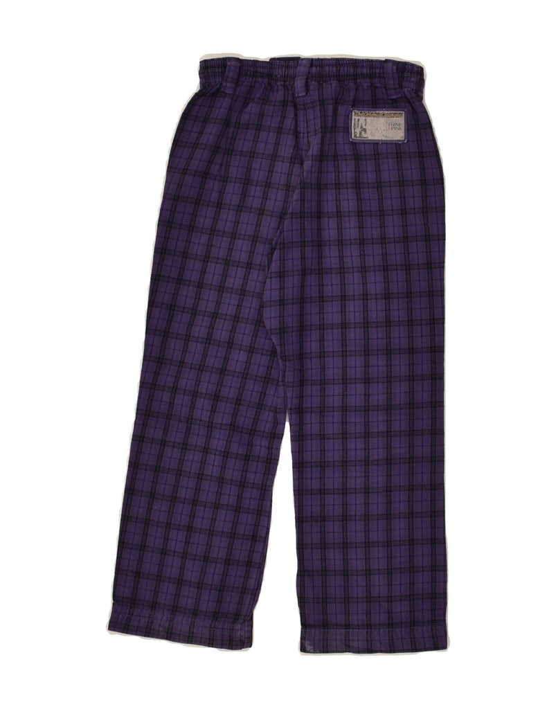 THINK PINK Girls Straight Casual Trousers 4-5 Years W20 L19 Purple Check | Vintage Think Pink | Thrift | Second-Hand Think Pink | Used Clothing | Messina Hembry 