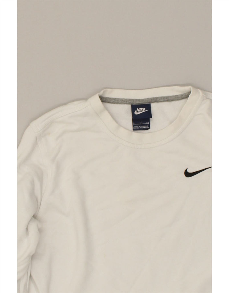 NIKE Mens Sweatshirt Jumper Small White Cotton | Vintage Nike | Thrift | Second-Hand Nike | Used Clothing | Messina Hembry 