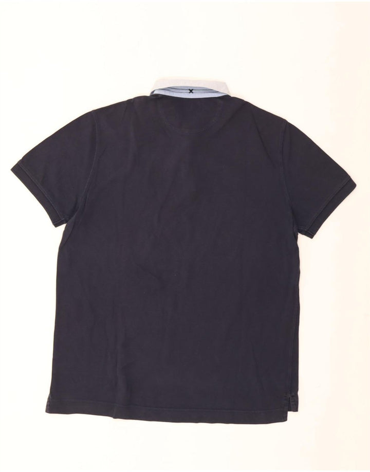 Massimo Dutti Mens Polo Shirt Large Navy Blue