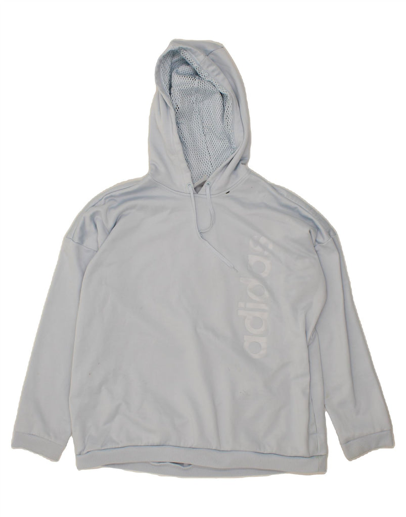 ADIDAS Womens Graphic Hoodie Jumper UK 20/22 XL Grey Polyester Vintage Adidas and Second-Hand Adidas from Messina Hembry 