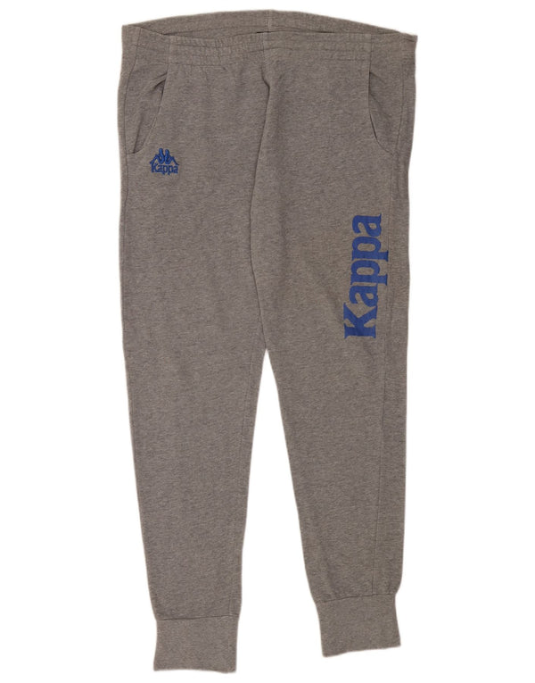 Kappa Mens Graphic Tracksuit Trousers Joggers 2XL Grey Flecked Cotton