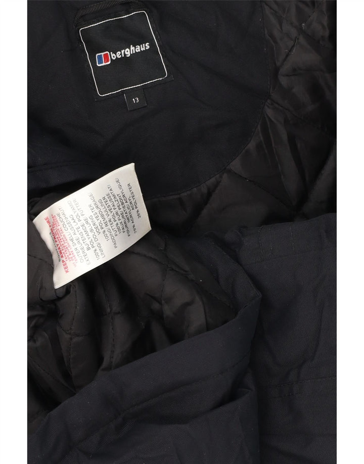 Berghaus Boys Hooded Windbreaker Coat 12-13 Years Black Polyester