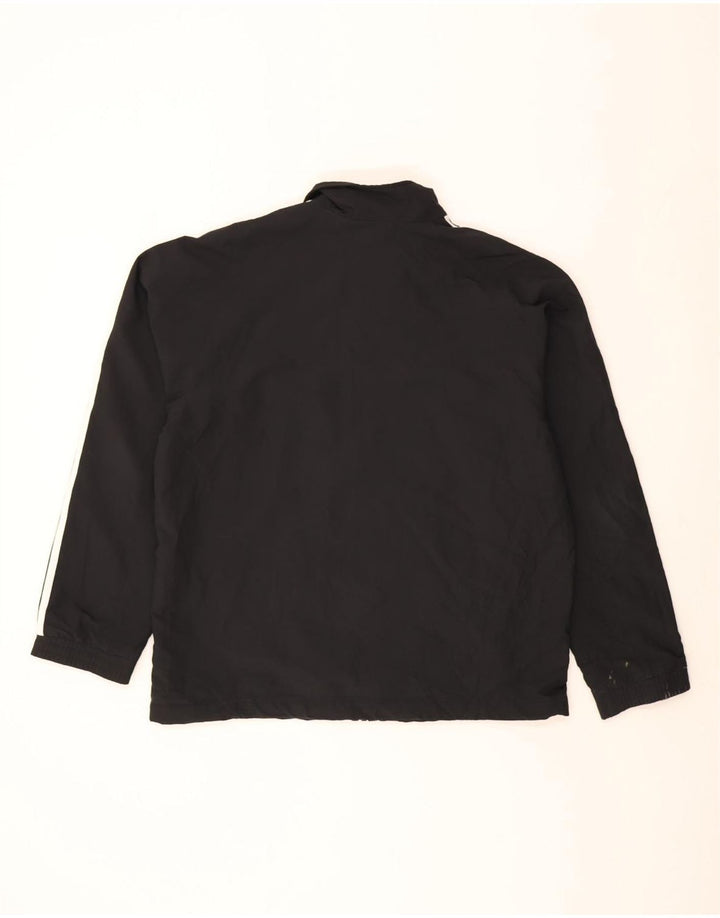 Adidas Mens Tracksuit Top Jacket UK 44/46 Large Black Polyester