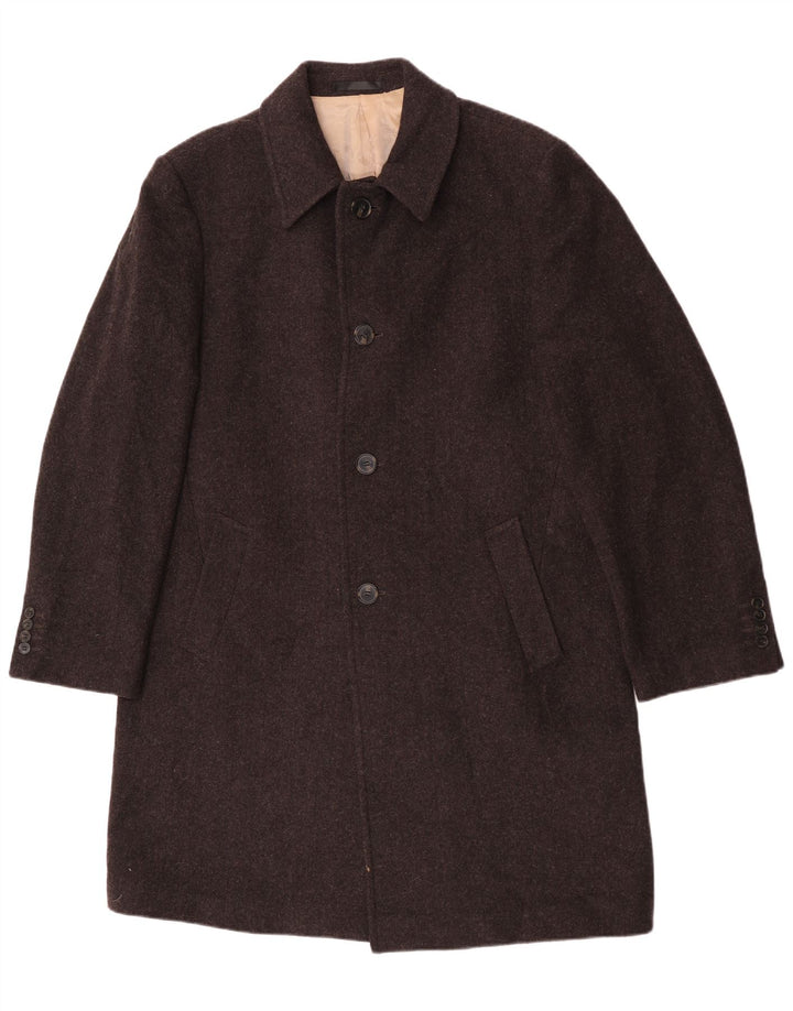 Marks & Spencer Mens Overcoat UK 40 Large Brown Wool