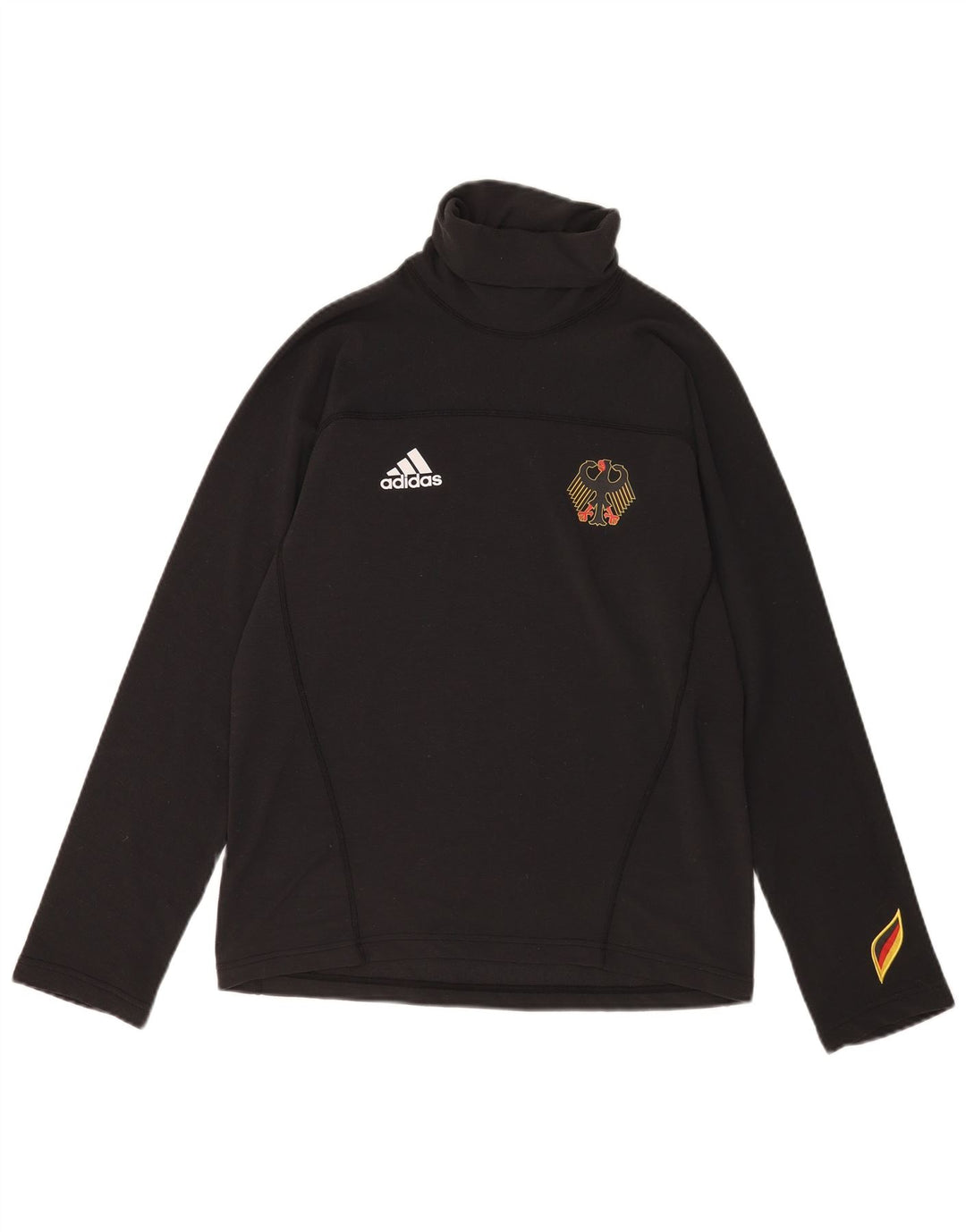 Adidas Mens Graphic Top Long Sleeve UK 34/36 Small Black Polyester