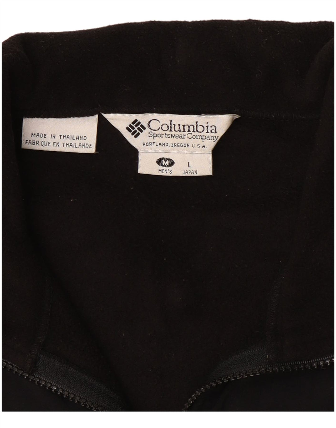 COLUMBIA Mens Titanium Fleece Jacket UK 38 Medium Black Colourblock