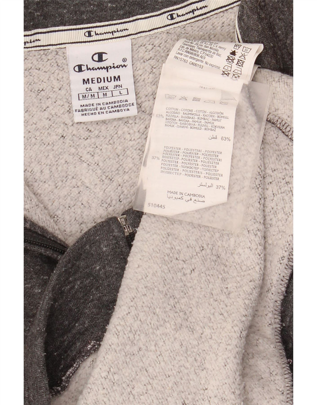 Champion Womens Oversized Tracksuit Top Jacket UK 14 Medium Grey Flecked