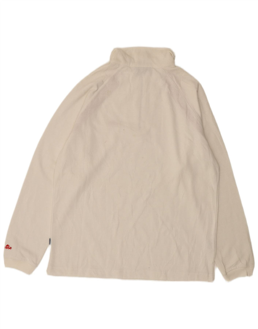 ELLESSE Mens Zip Neck Sweatshirt Jumper Large White Cotton