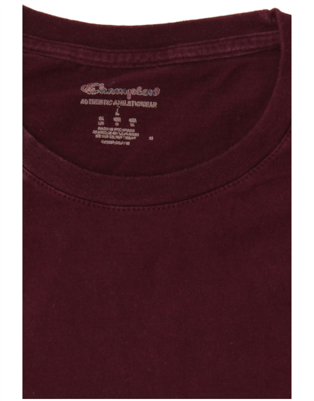 Champion Mens T-Shirt Top Large Burgundy