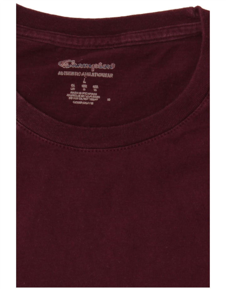 Champion Mens T-Shirt Top Large Burgundy