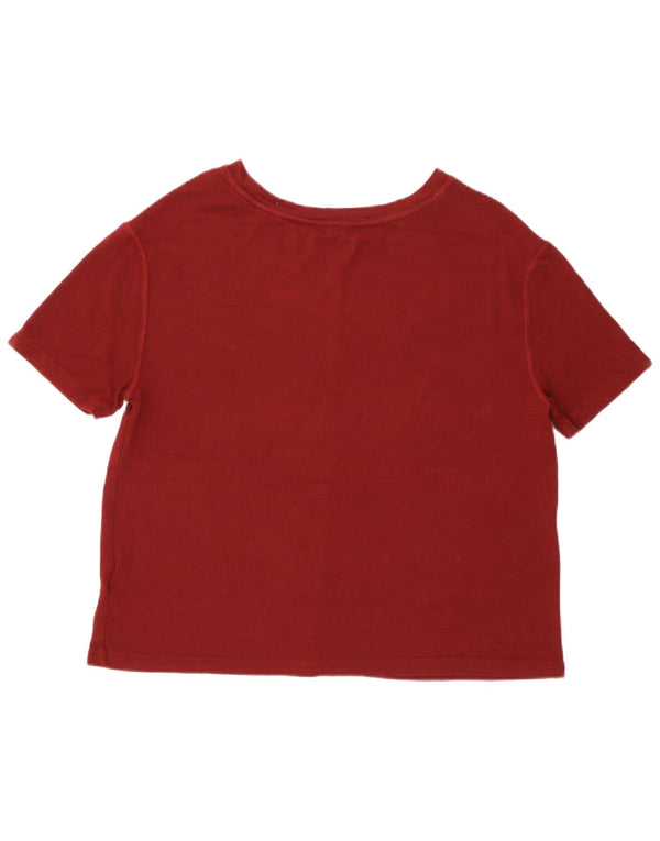 Marks & Spencer Womens T-Shirt Top UK 14 Medium Burgundy Viscose