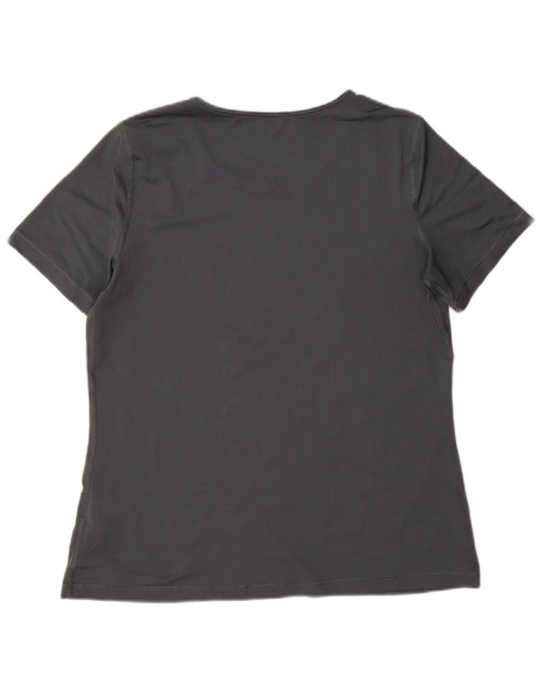 Nike Womens Dri Fit T-Shirt Top UK 16 Large Grey Polyester