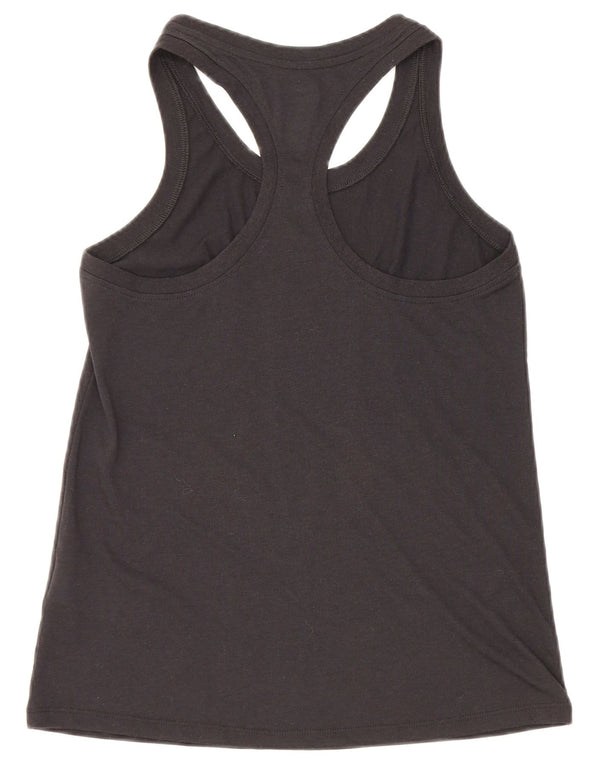 Nike Womens Dri Fit Graphic Vest Top UK 10 Small Black Polyester