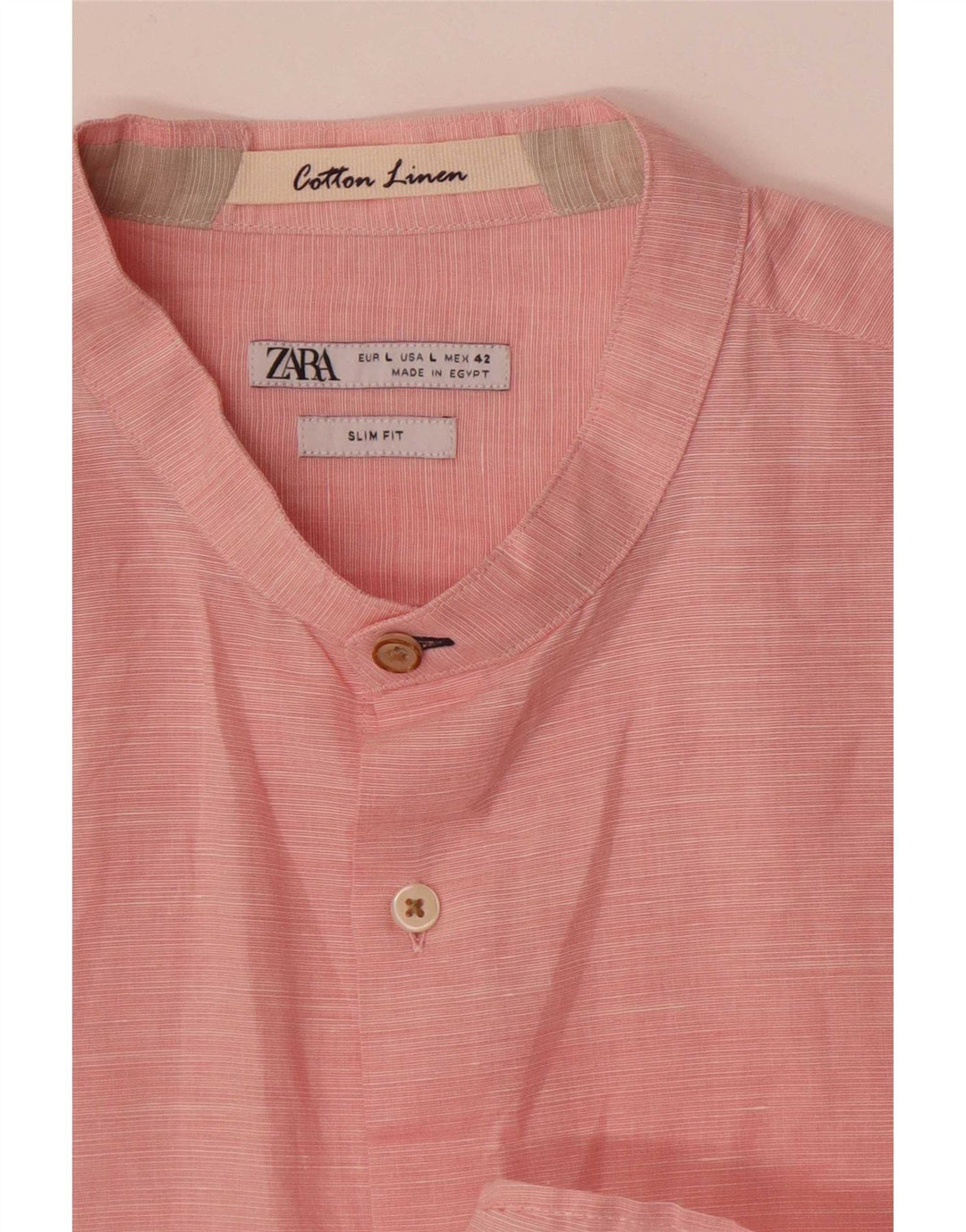 Zara Mens Slim Fit Shirt Large Pink