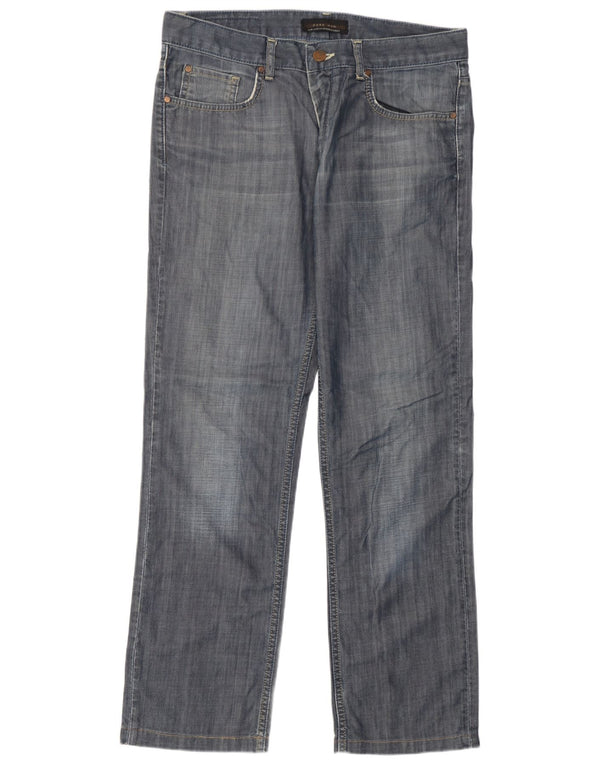 Zara Mens Straight Jeans EU 42 Large W32 L30 Blue Cotton