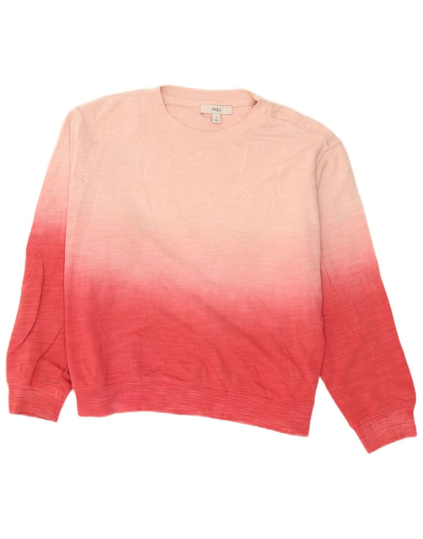 Marks & Spencer Womens Sweatshirt Jumper UK 14 Medium Pink Colourblock