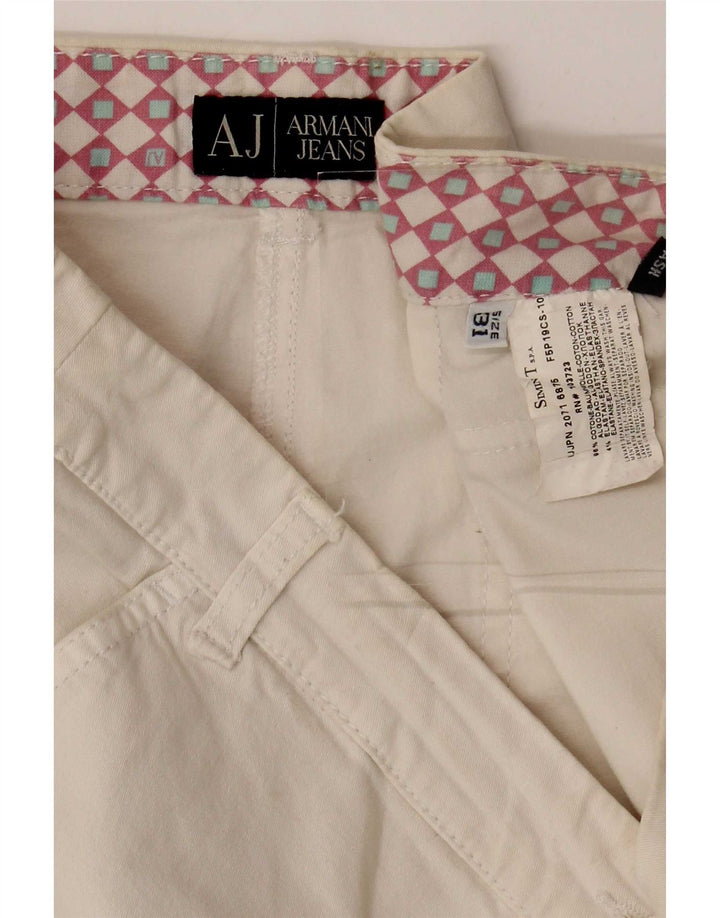 Armani Womens Capri Trousers W31 L20 White Cotton