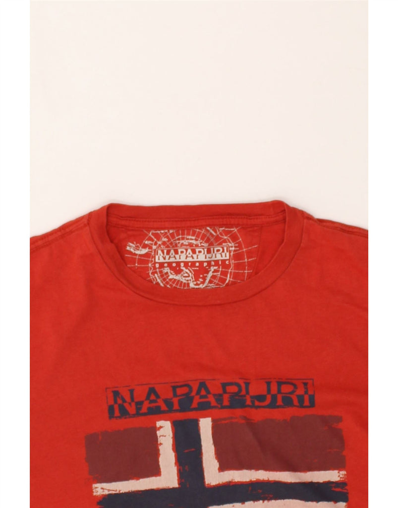 NAPAPIJRI Mens Graphic Top Long Sleeve Large Red Cotton | Vintage Napapijri | Thrift | Second-Hand Napapijri | Used Clothing | Messina Hembry 