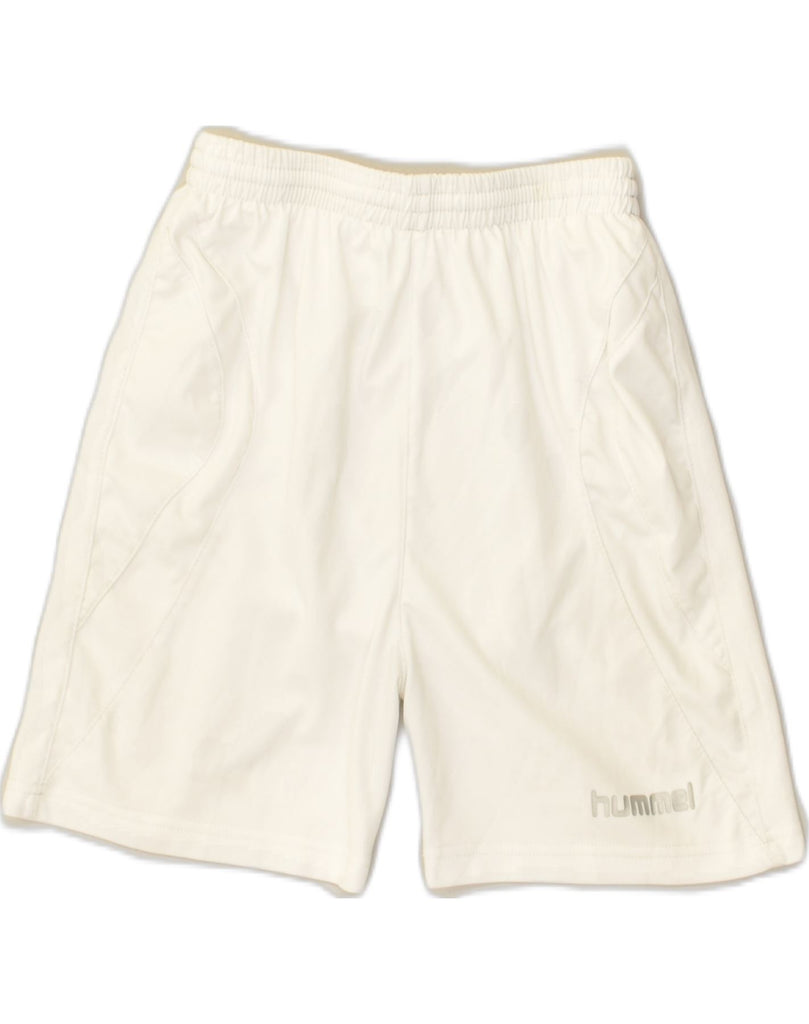 HUMMEL Boys Sport Shorts 12-13 Years Off White Polyester | Vintage Hummel | Thrift | Second-Hand Hummel | Used Clothing | Messina Hembry 