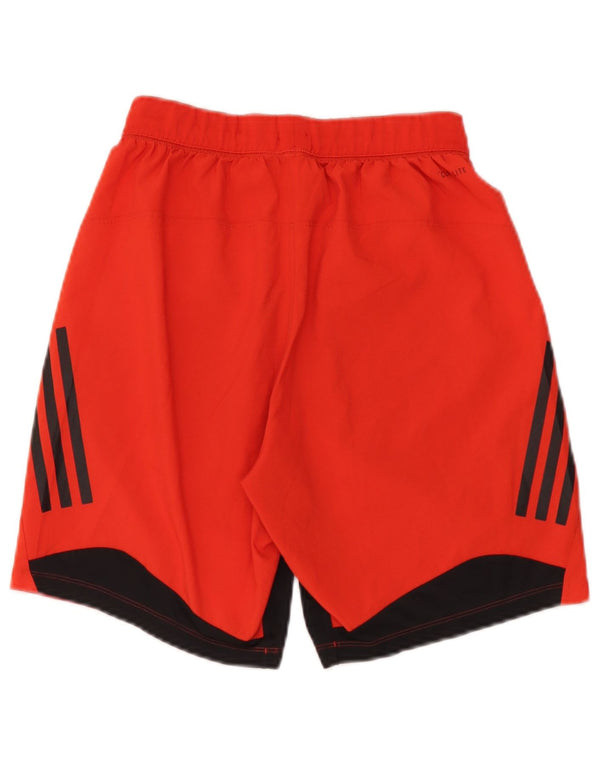 Adidas Mens Climalite Sport Shorts Small Red Colourblock Polyester