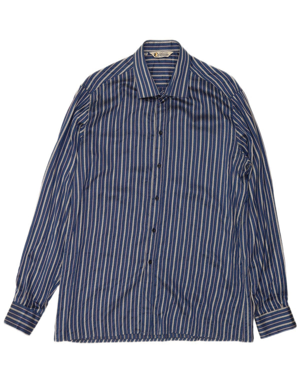 Vintage Mens Shirt Size 42 16 1/2 Large Blue Pinstripe