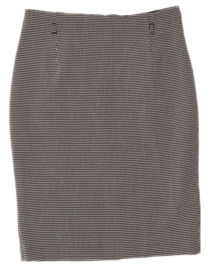 Marks & Spencer Womens Pencil Skirt UK 12 Medium W30 Black Check Polyester