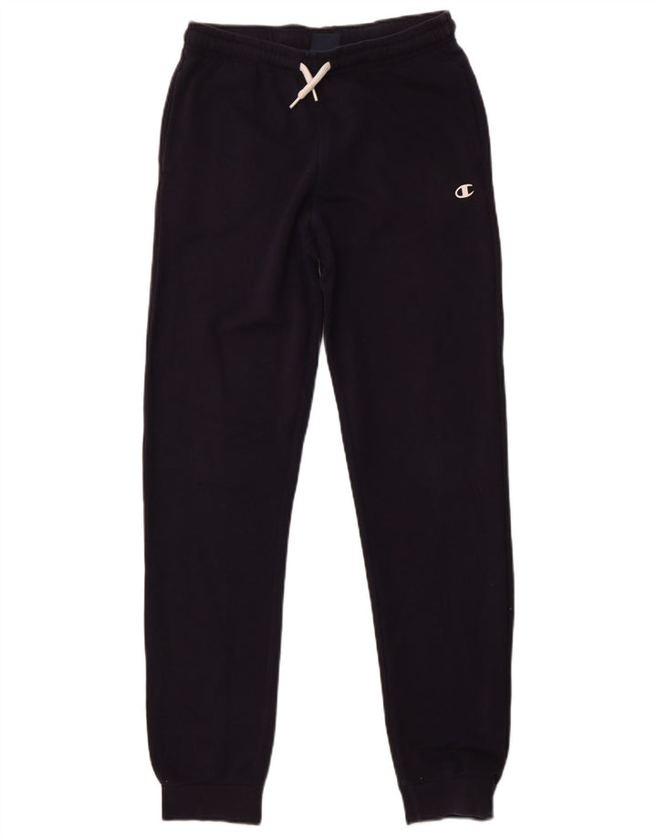CHAMPION Boys Tracksuit Trousers Joggers 13-14 Years XL  Navy Blue Cotton