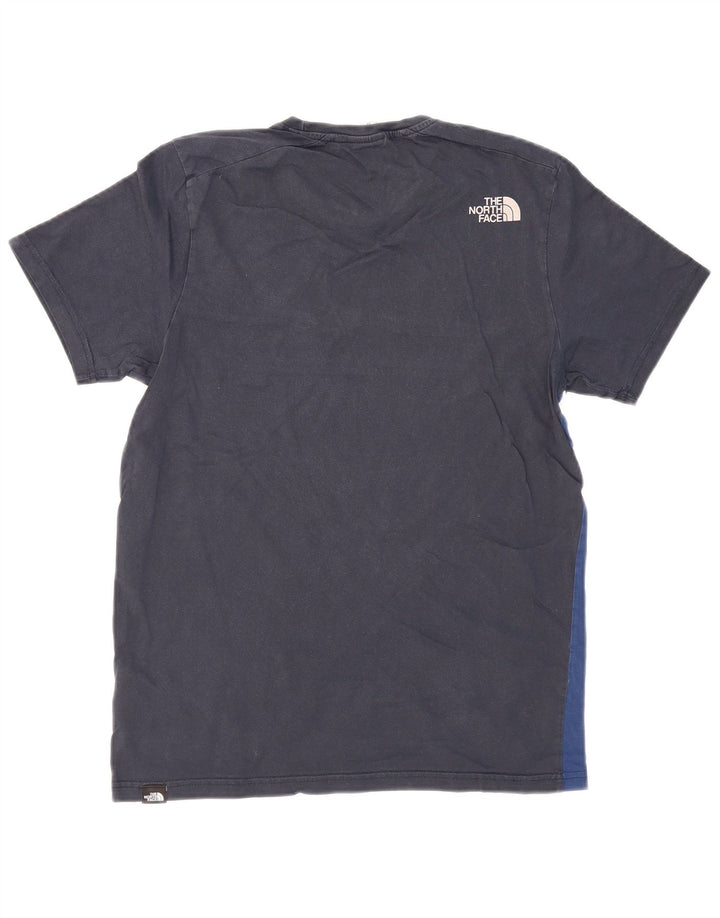 THE NORTH FACE Mens Graphic T-Shirt Top Small Blue Colourblock Cotton