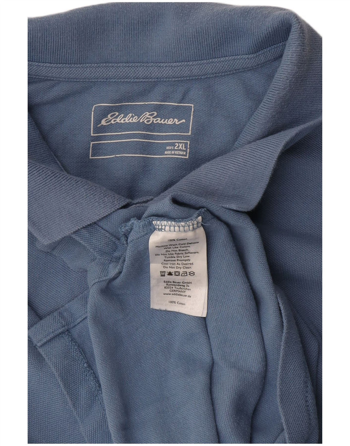 Eddie Bauer Mens Polo Shirt 2XL Blue Cotton