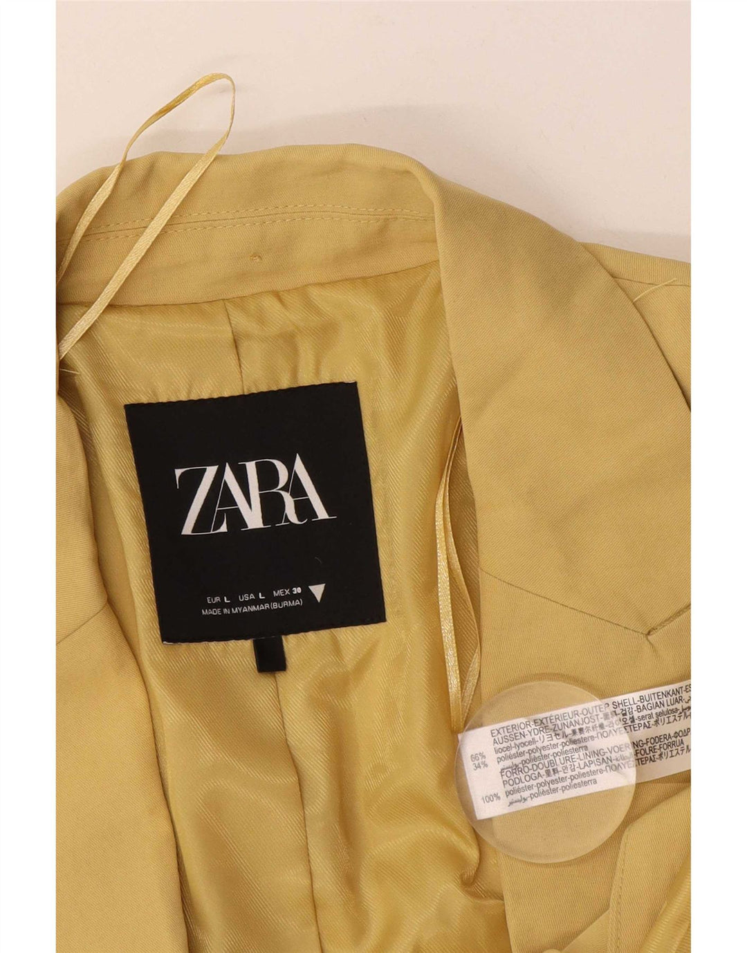 Zara Womens 2 Button Blazer Jacket UK 16 Large Black Lyocell