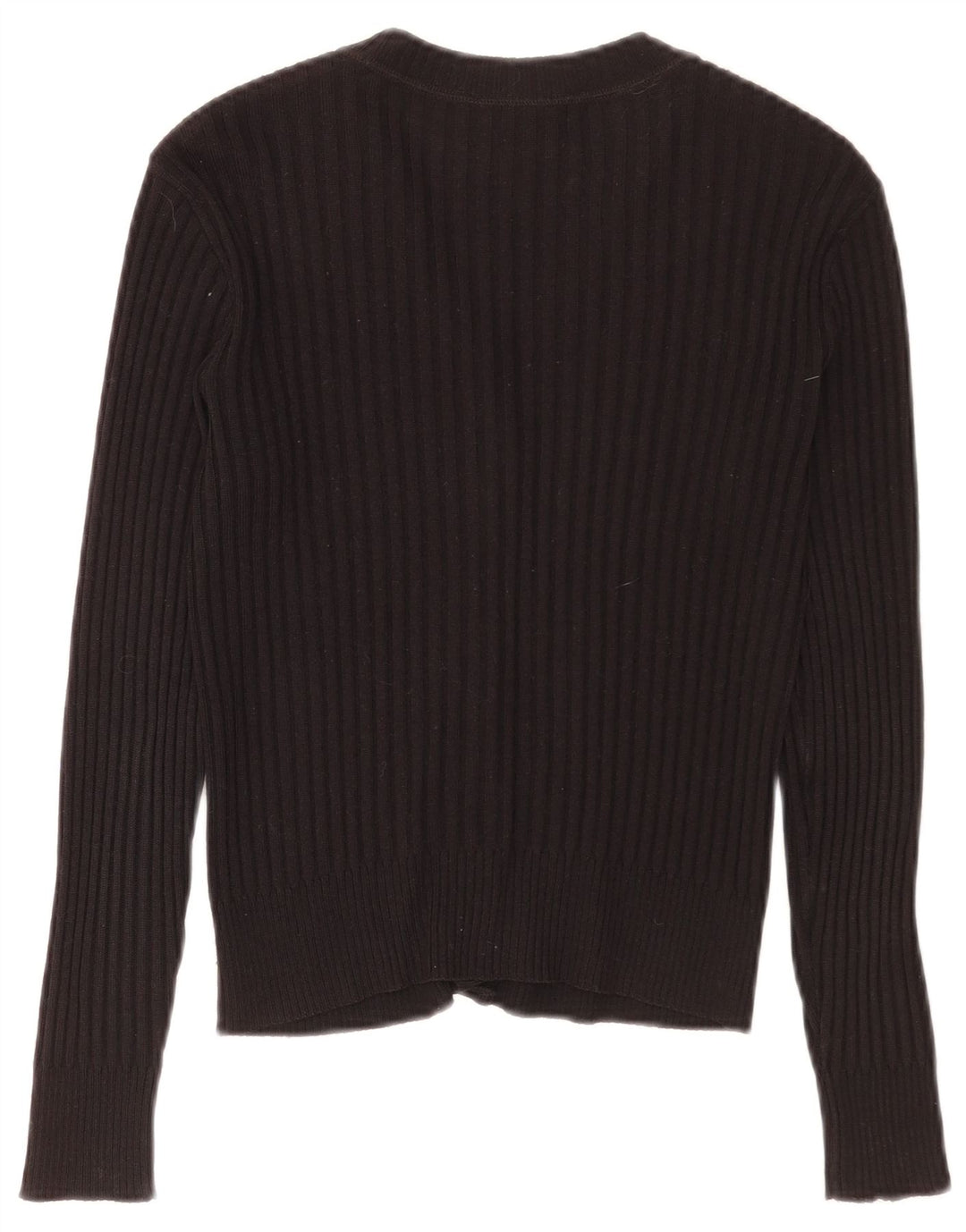 Vintage Womens Crop Cardigan Sweater EU 36 Small Black Polyacrylic