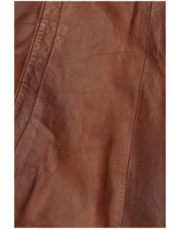 Vintage Mens Leather Jacket IT 54 2XL Brown Leather