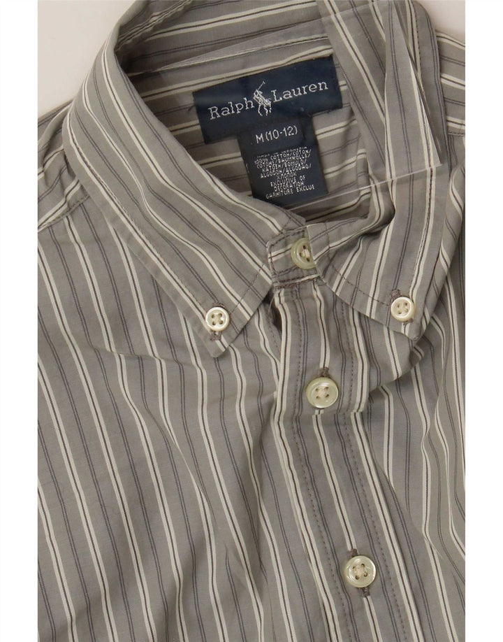 Ralph Lauren Boys Shirt 10-11 Years Medium Grey Striped Cotton