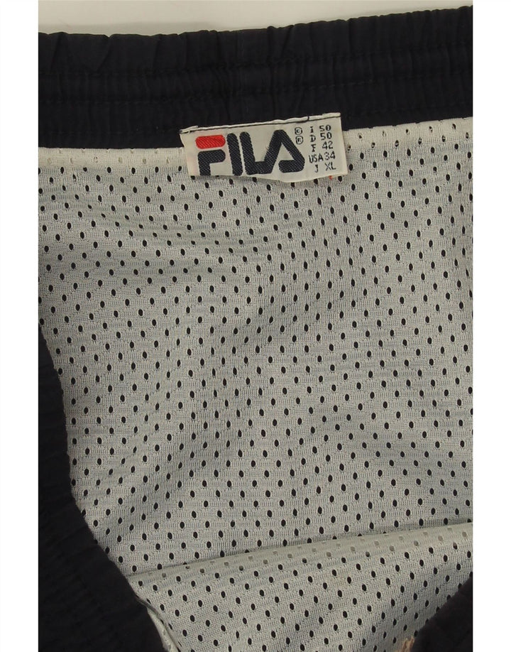 Fila Mens Swimming Shorts IT 50 Medium  Navy Blue Colourblock