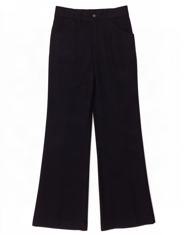 Vintage Womens Flare Casual Trousers W28 L31 Navy Blue