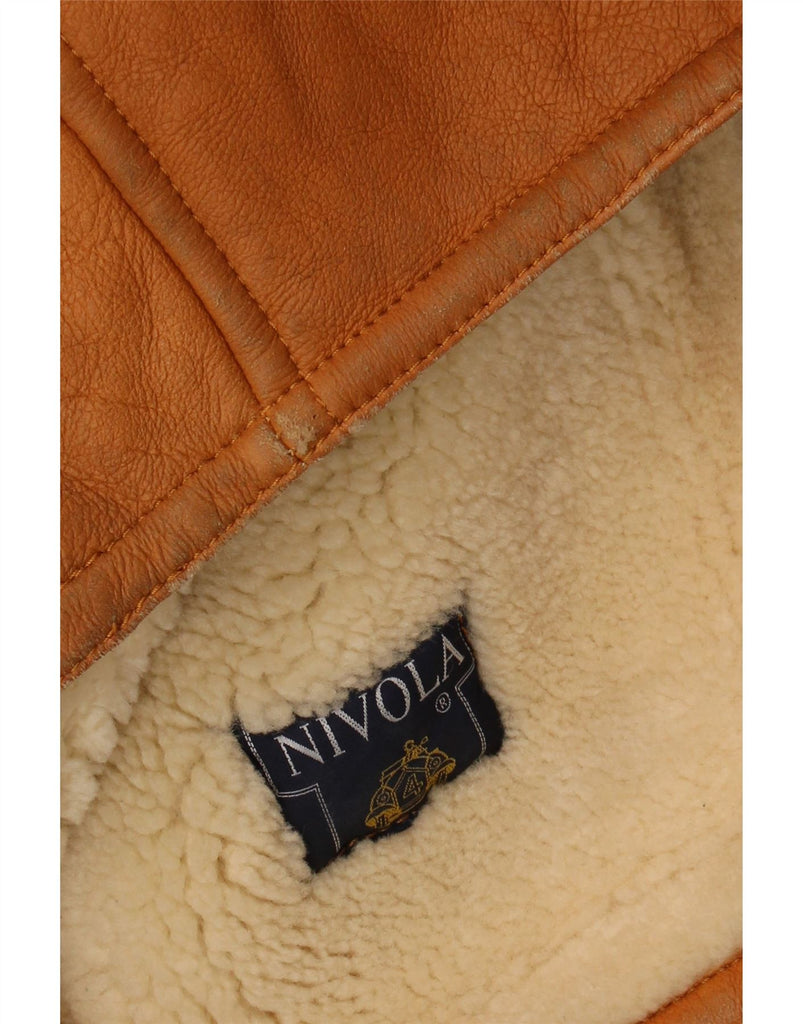 NIVOLA Mens Shearling Jacket UK 36 Small Brown Vintage Nivola and Second-Hand Nivola from Messina Hembry 