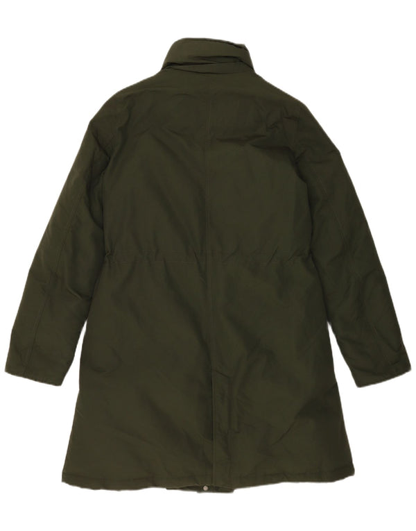 Woolrich Womens Oversized Padded Jacket UK 10 Small Khaki Cotton