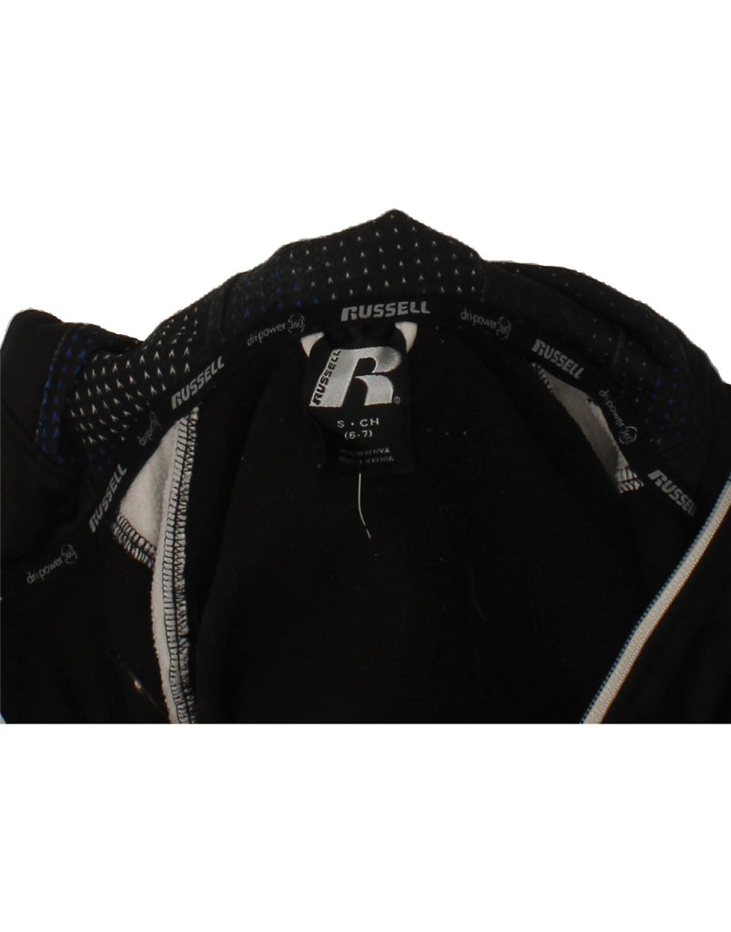 RUSSELL ATHLETIC Boys Tracksuit Top Jacket 6-7 Years Small Black Vintage Russell Athletic and Second-Hand Russell Athletic from Messina Hembry 