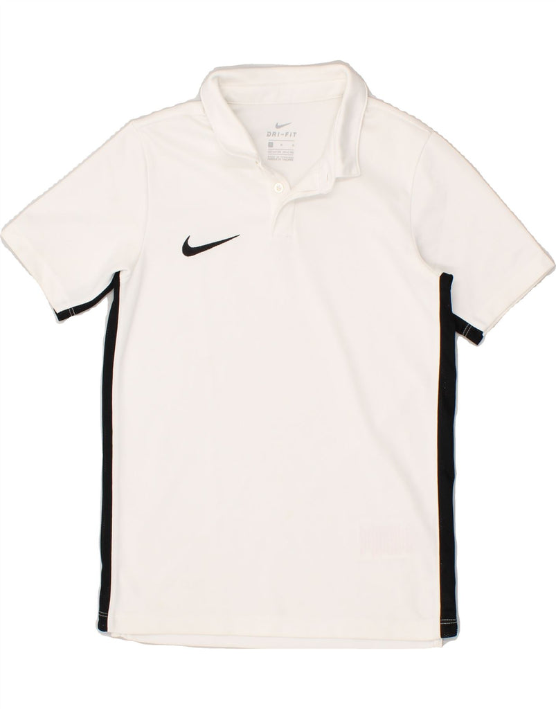 NIKE Boys Dri Fit Polo Shirt 11-12 Years Medium  White Polyester | Vintage Nike | Thrift | Second-Hand Nike | Used Clothing | Messina Hembry 