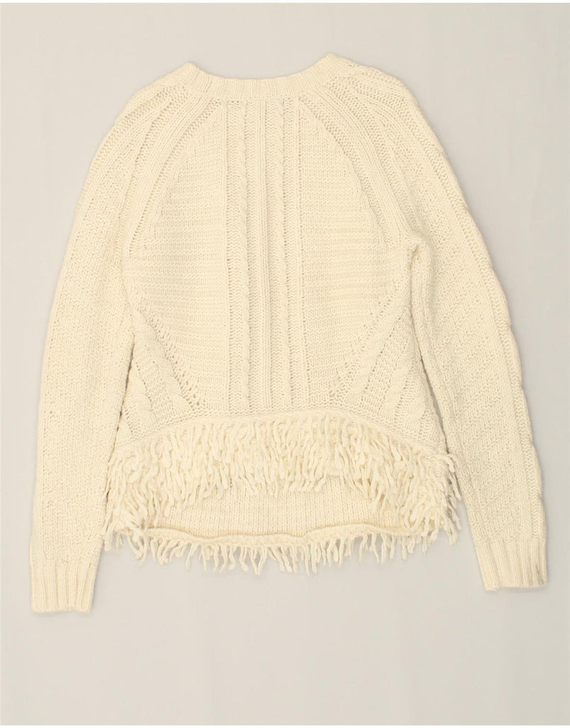 BANANA REPUBLIC Womens Crew Neck Jumper Sweater UK 12 Medium Beige Acrylic | Vintage Banana Republic | Thrift | Second-Hand Banana Republic | Used Clothing | Messina Hembry 