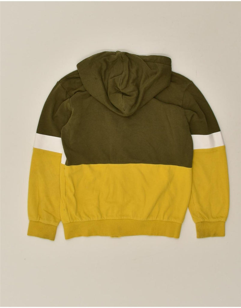 DIADORA Boys Zip Hoodie Sweater 10-11 Years Large Khaki Colourblock Cotton | Vintage Diadora | Thrift | Second-Hand Diadora | Used Clothing | Messina Hembry 