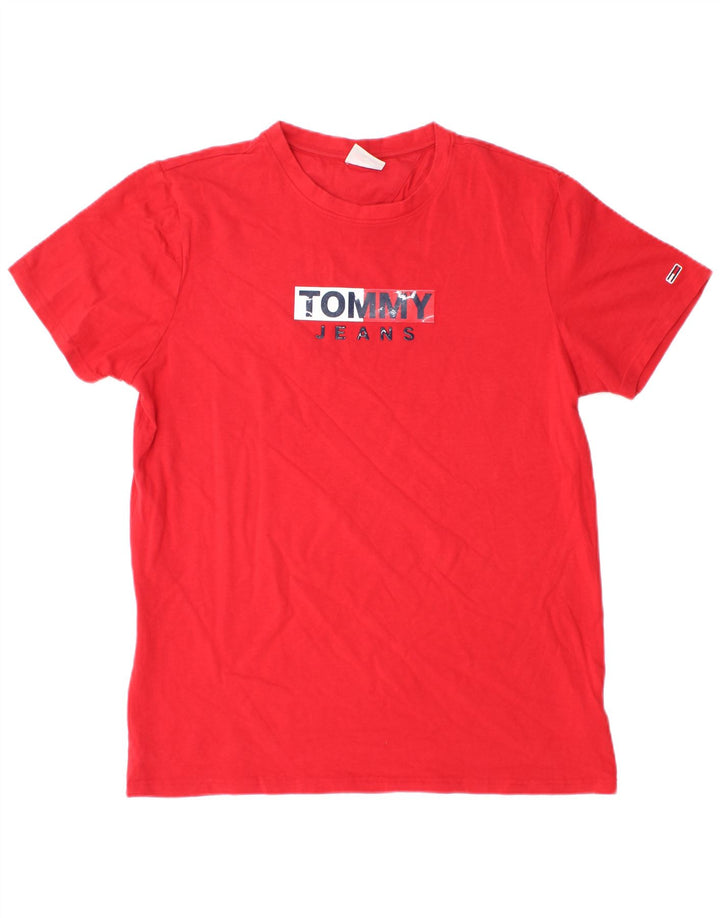 Tommy Hilfiger Mens Graphic T-Shirt Top Large Red Cotton