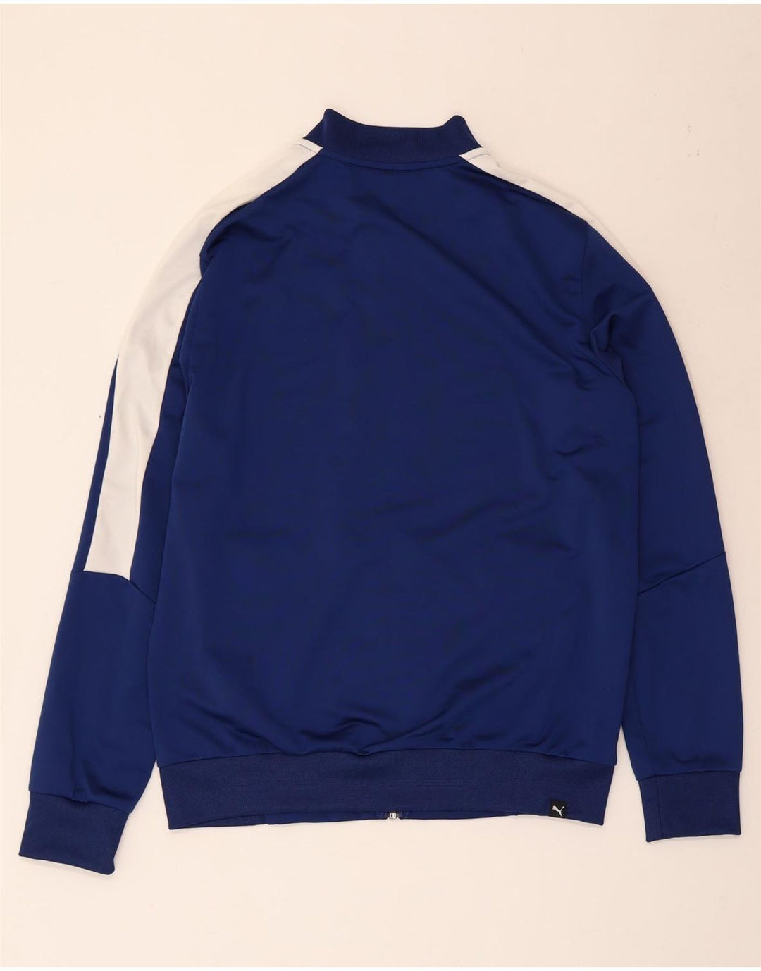 Puma Mens Tracksuit Top Jacket Small Navy Blue Colourblock Polyester