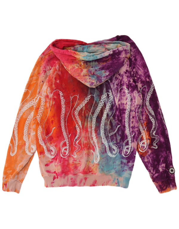 Octopus Mens Graphic Hoodie Jumper Large Multicoloured Tie Dye