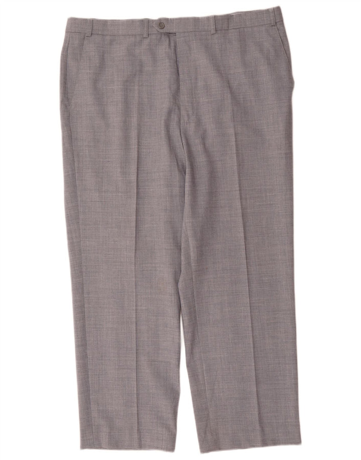 Marks & Spencer Mens Straight Suit Trousers W40 L29 Grey Polyester